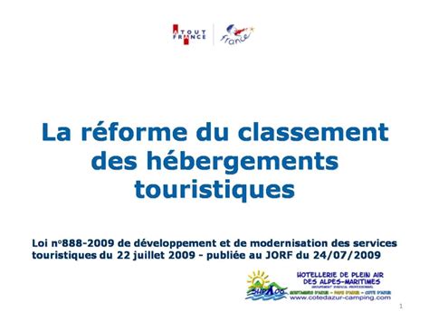 PPT La R Forme Du Classement Des H Bergements Touristiques PowerPoint