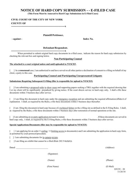 New York City Civil Court Forms Pdf Templates Download Fill And Print