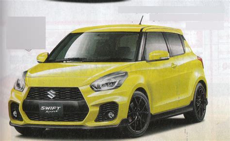 2017 Suzuki Swift Sport yellow front three quarters rendering