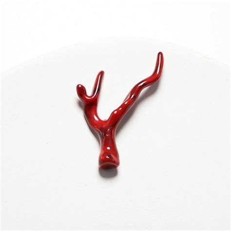 PS11888317 PAX 4 Pendentifs Corail 46mm Acrylique Rouge marbré