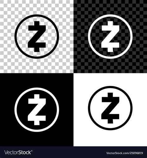 Cryptocurrency Coin Zcash Zec Icon On Black White Vector Image