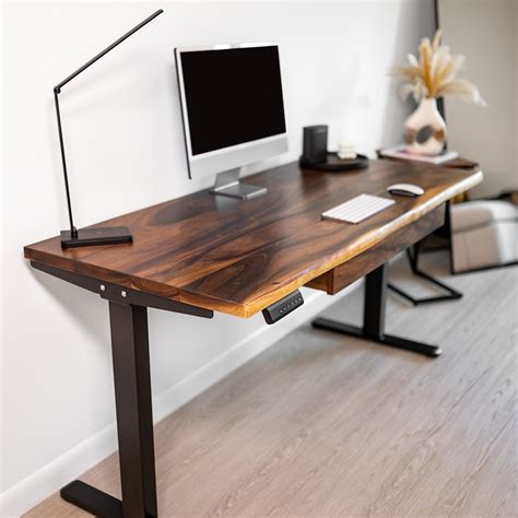 Standing Desk Live Edge Desk Walnut Solid Wood Sit Stand Desk Desk