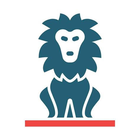 Lion Vector Glyph Two Color Icon For Personal And Commercial Use