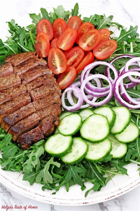 Arugula Steak Salad With Balsamic Vinaigrette Dressing Valyas Taste Of Home