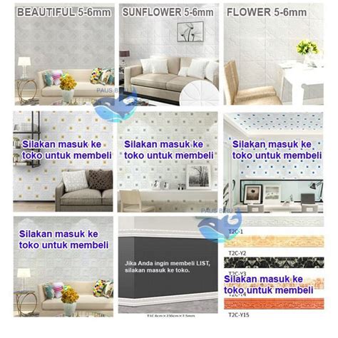 WALLPAPER DINGDING 3D FOAM MOTIF BATU BATA 70 X 77 CM DEKORASI