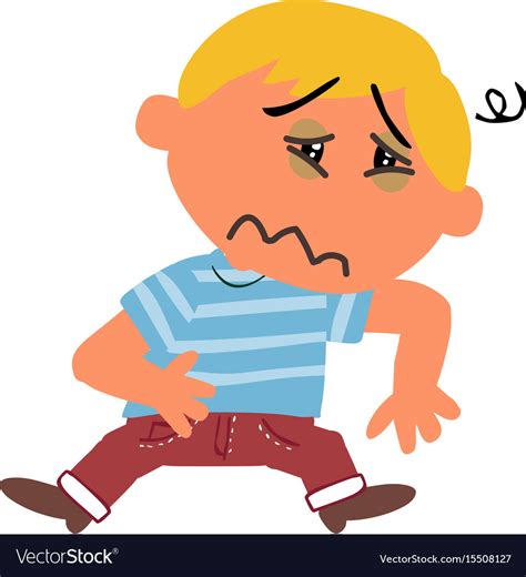 Cartoon Character Boy Sick Royalty Free Vector Image