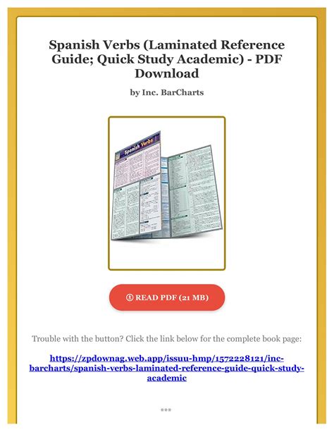 Pdf Ebook Spanish Verbs Laminated Reference Guide Quick Study