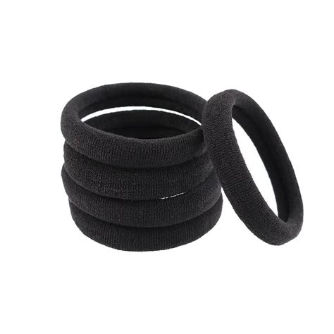 100 Pack Ladies Girls Black Hair Ties Cotton Seamless