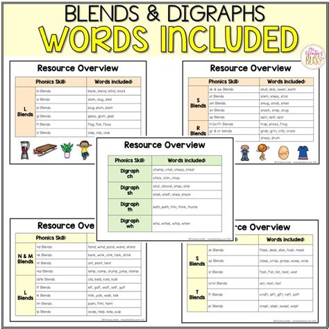 Blends And Diggraphs Worksheet With Words Included In The Word Searcher