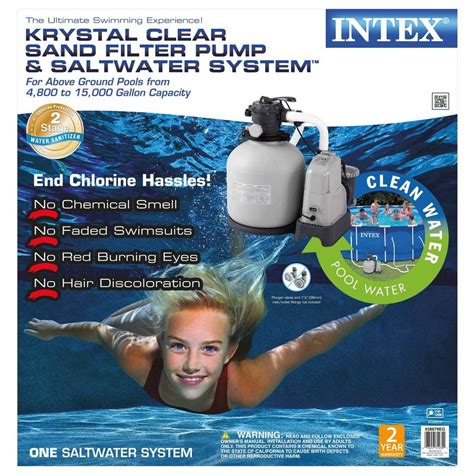 Intex 120 Volt Above Ground Sand Filter Pool Pump And Saltwater System 28679eg The Home Depot