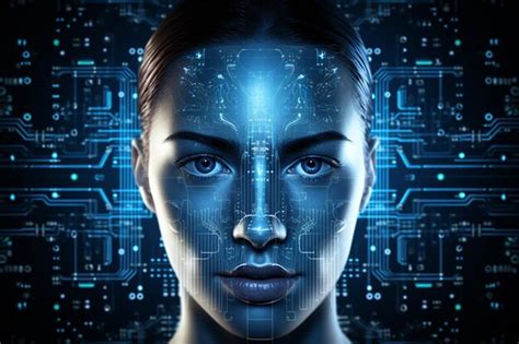 Premium Photo Digital Technology Face Artificial Intelligence Background