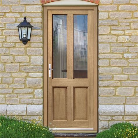 Malton Oak Exterior Door With Panes Panels Supply Your Own Glass