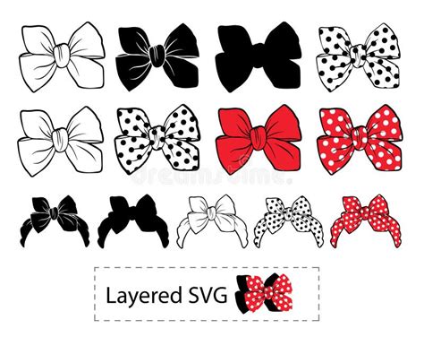 Retro Hair Bow And Headband Svg Stock Image Illustration Of Bows