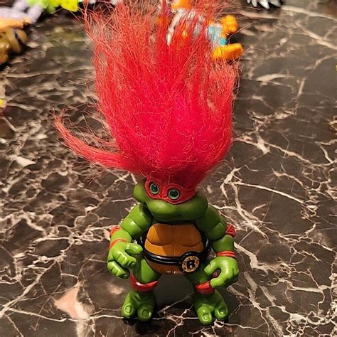 Vintage Teenage Mutant Ninja Turtle Raphael Troll Doll Etsy