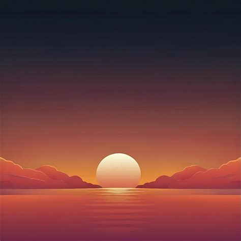 Design A Minimalist Wallpaper With A Gradient Of Sunset Colors Fading