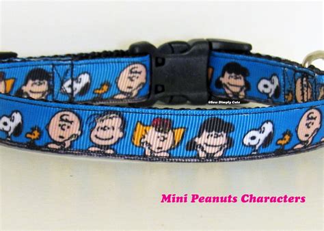 Peanuts Characters Dog Collar Snoopy Charlie Brown Small Or Xs Etsy