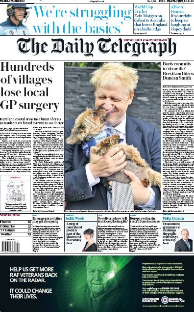 The Daily Telegraph Uk Front Page For 26 June 2019 Paperboy Online