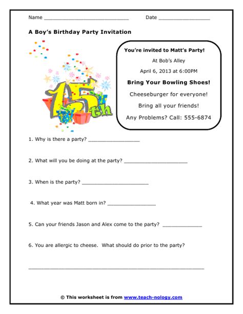 A Boys Birthday Party Invitation