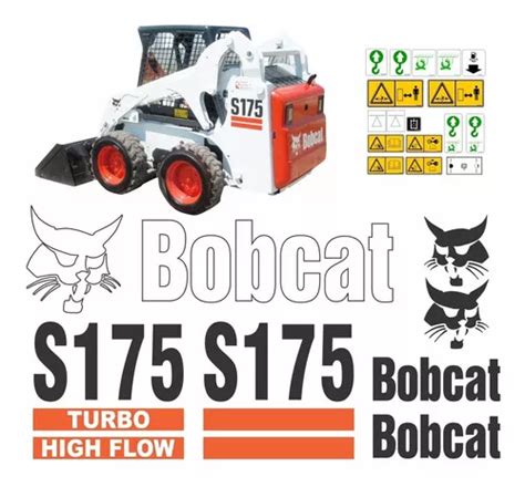 Kit Adesivos Mini Carregadeira Bobcat S175 Turbo Etiquetas Cor ADESIVO