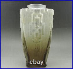 Charles Schneider Important Vase verre fumé Art Déco Vers 1930 signé