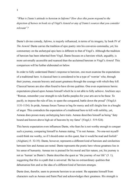 Dante Essay On Heroism What Is Dantes Attitude To Heroism In