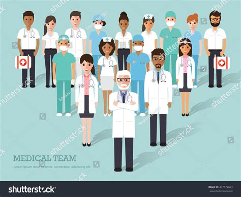 Group Doctors Nurses Medical Staff Medical Stock Vector Royalty Free