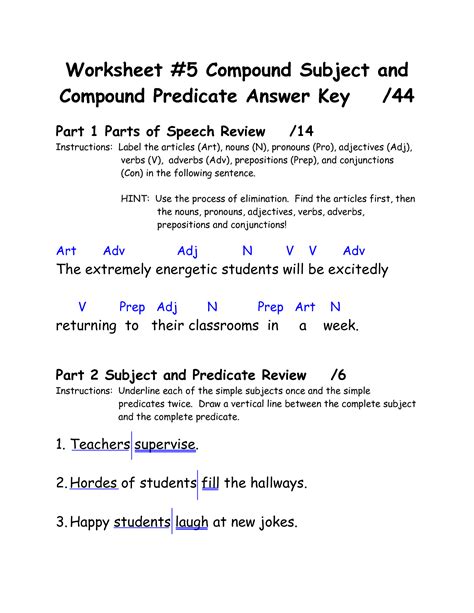 12 Simple And Compound Subjects Worksheets / worksheeto.com