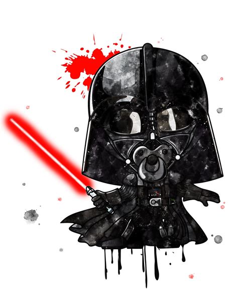 Star Wars Watercolor Darth Vader Printable Poster Darth Vader Etsy