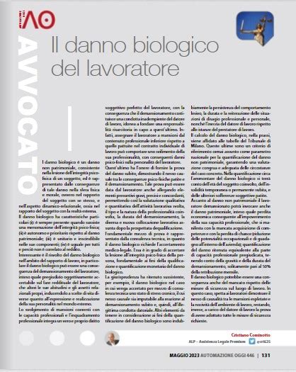 Il Danno Biologico Del Lavoratore Automazione Plus