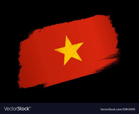 Vietnam Flag With Brush Paint Textured Background Vector Image