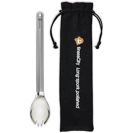 Amazon Rakuen Titanium Long Handle Spork With Polished Bowl And