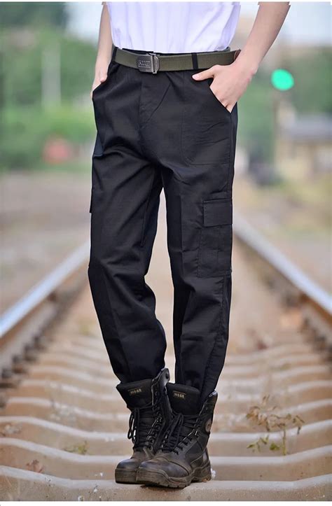 Tactical Cargo Pants Men Military Swat Army Combat Black Pants Clothing Mens Casual Thin Loose