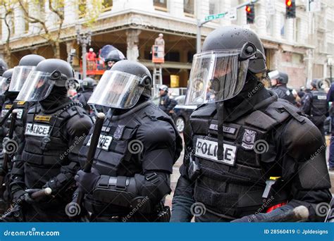 Portland Police In Riot Gear N17 Protest Editorial Stock Image Image