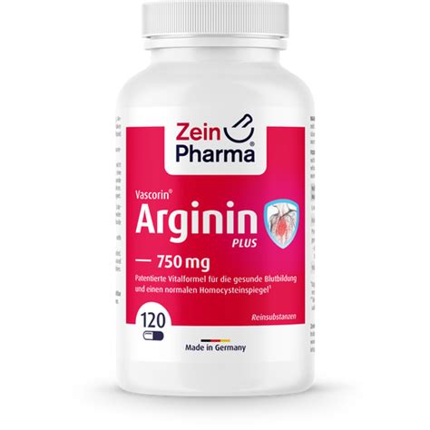 Vascorin Arginin PLUS 750 Mg 120 Veg Capsules ZeinPharma