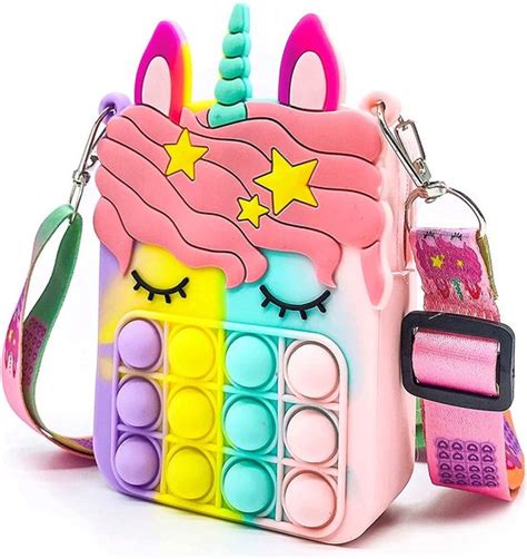 Pop It Tas Fidget Toys Unicorn Tas Regenboog Pop Its Bol