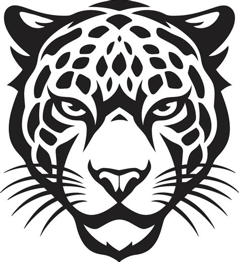 Roaring Elegance Black Vector Leopard Emblem Panther Perfection Black