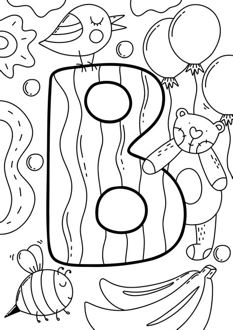 Alphabet B Coloring Pages