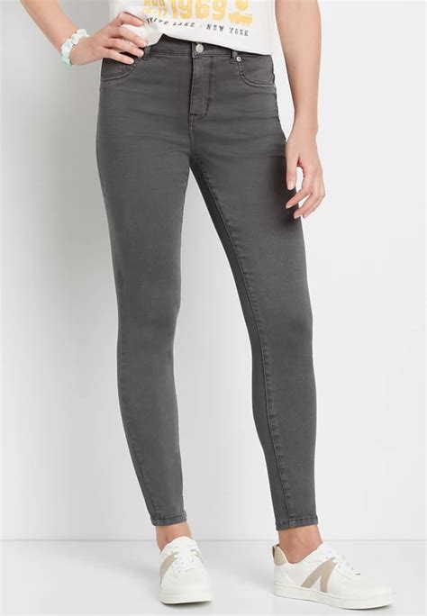 High Rise Gray Double Button Jegging Made With Repreve® Maurices