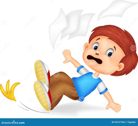 Cartoon Boy Fall Down Vector Illustration | CartoonDealer.com #45747166