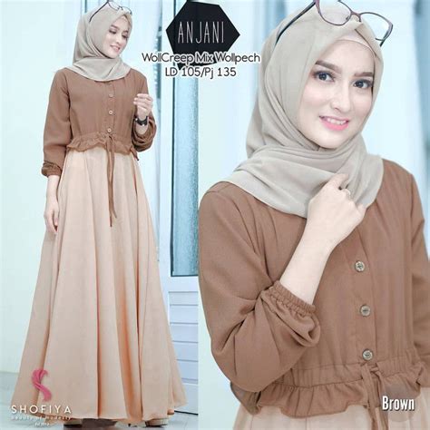 BAJU GAMIS DRESS WANITA DEWASA REMAJA BUSUI KEKINIAN SIMPLE ELEGAN