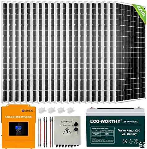 Eco Worthy 4kw 16kwh 48v Complete Solar Power System Kit Off Grid Solar Panel Kit With 3500w 48v