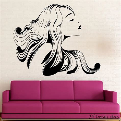 Hot Sexy Girl Wall Decals Hair Salon Beauty Spa Wall Sticker Removable Art Mural For Gilrs