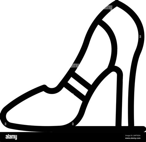 Heeled Footwear Icon Outline Vector Female Shoes Fashion Collection Modish High Heels Stock