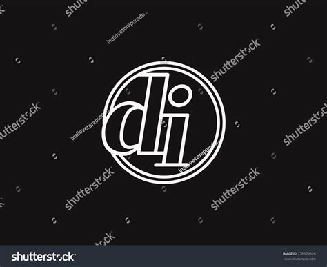 Initial Letter Di Lowercase Outline Inside Stock Vector Royalty Free