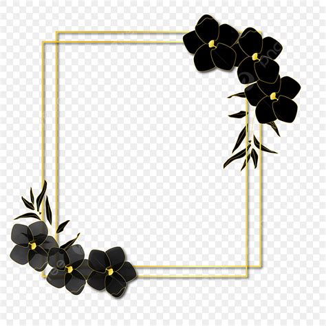 Golden Flower Frame Vector Hd Images Golden Rectangular Frame With