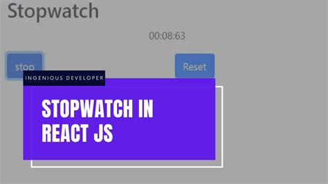 Stopwatch Reactjs Stopwatch Timer Using React Hooks React Mini