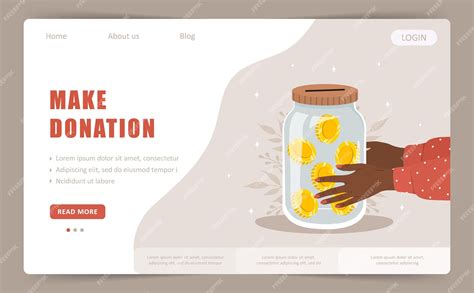 Premium Vector | Make donation landing page template international ...