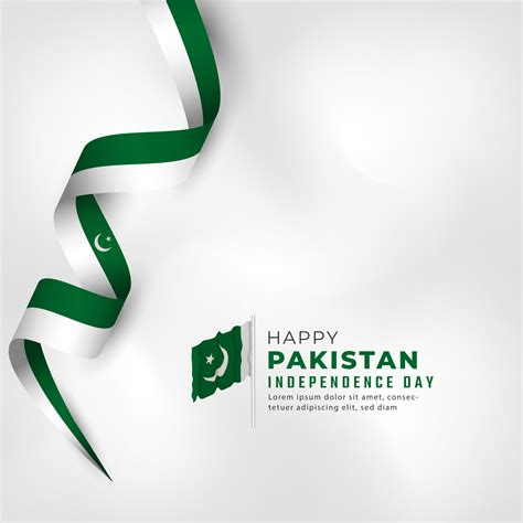 Happy Pakistan Independence Day August 14th Celebration Vector Design