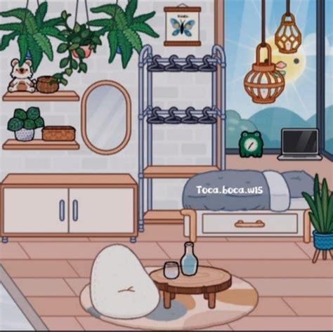 A Cartoon Living Room Filled With Furniture And Plants