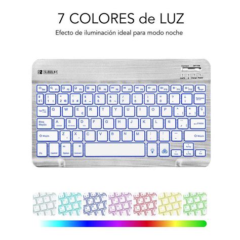 Teclado Tablet Retroiluminado Silver Smart Subblim